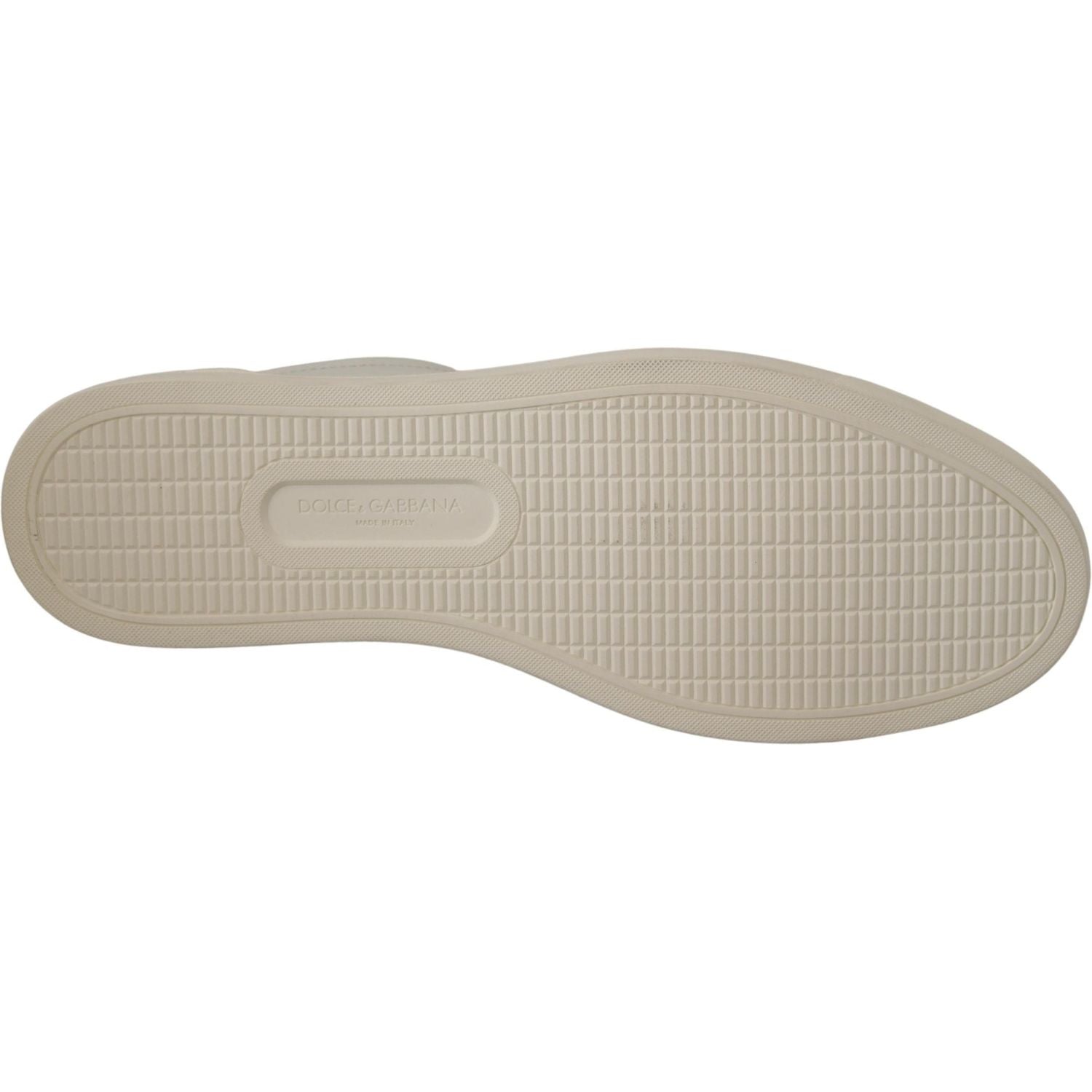 حذاء سنيكرز دولتشي آند غابانا الأنيق المصنوع من الجلد باللون الأبيض