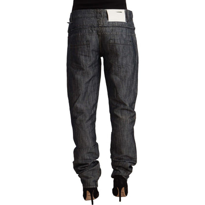 Acht Dark Gray Ramie Mid Wide Waist Straight Denim Jeans
