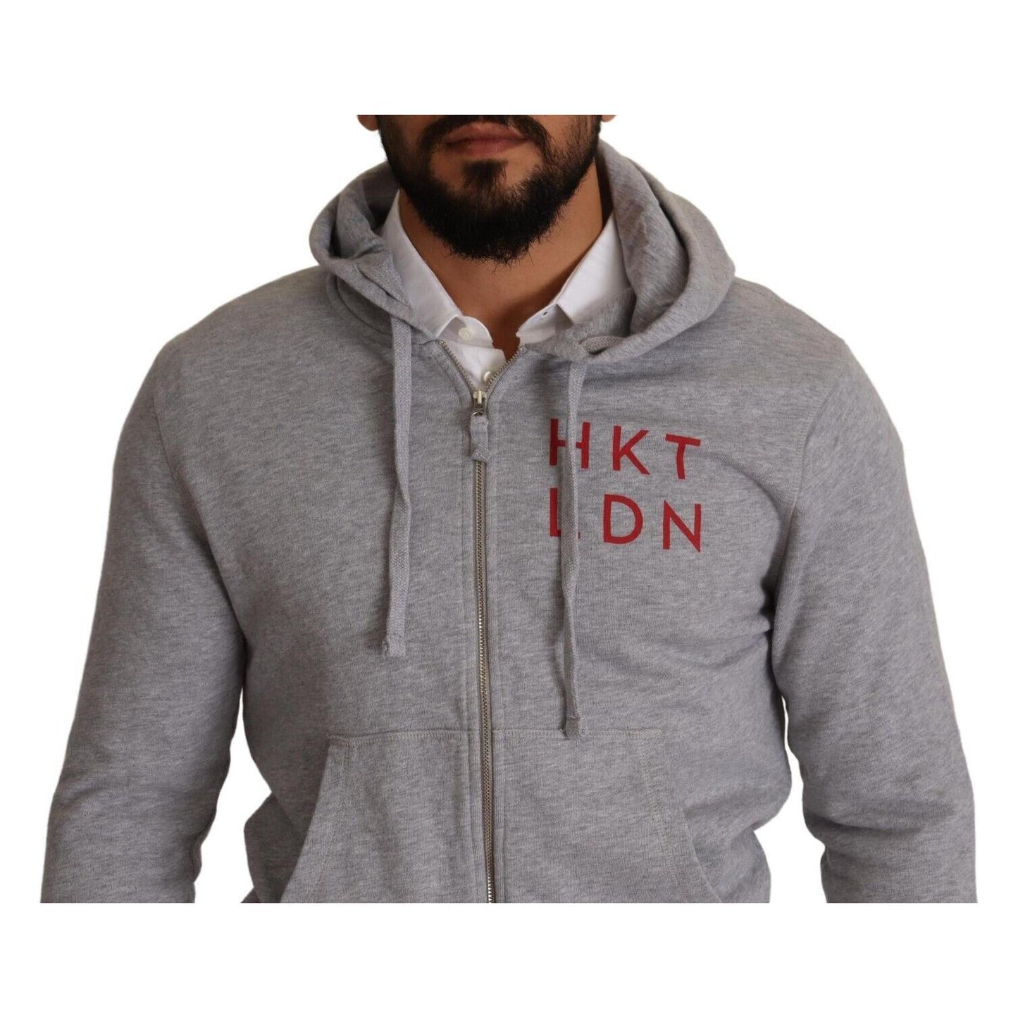 Hackett Gray Full Zip Hooded Cotton Sweatshirt Sweater