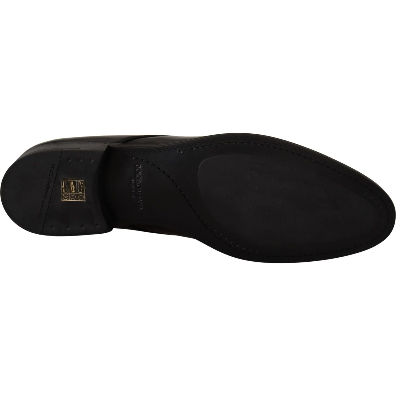 حذاء ديربي أنيق من الجلد الأسود من دولتشي آند غابانا