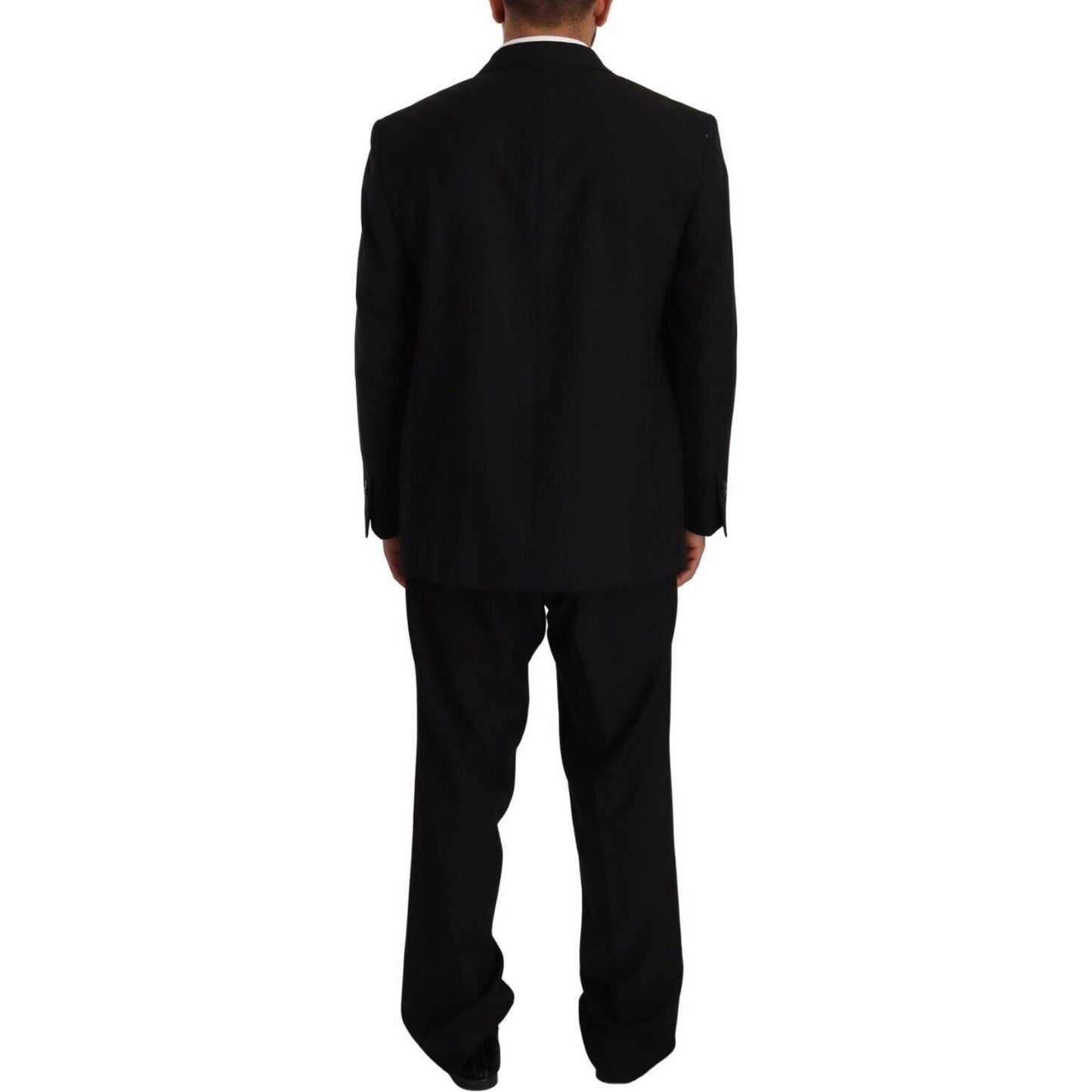 Domenico Tagliente Black Polyester Single Breasted Formal Suit KOS1966 - 55