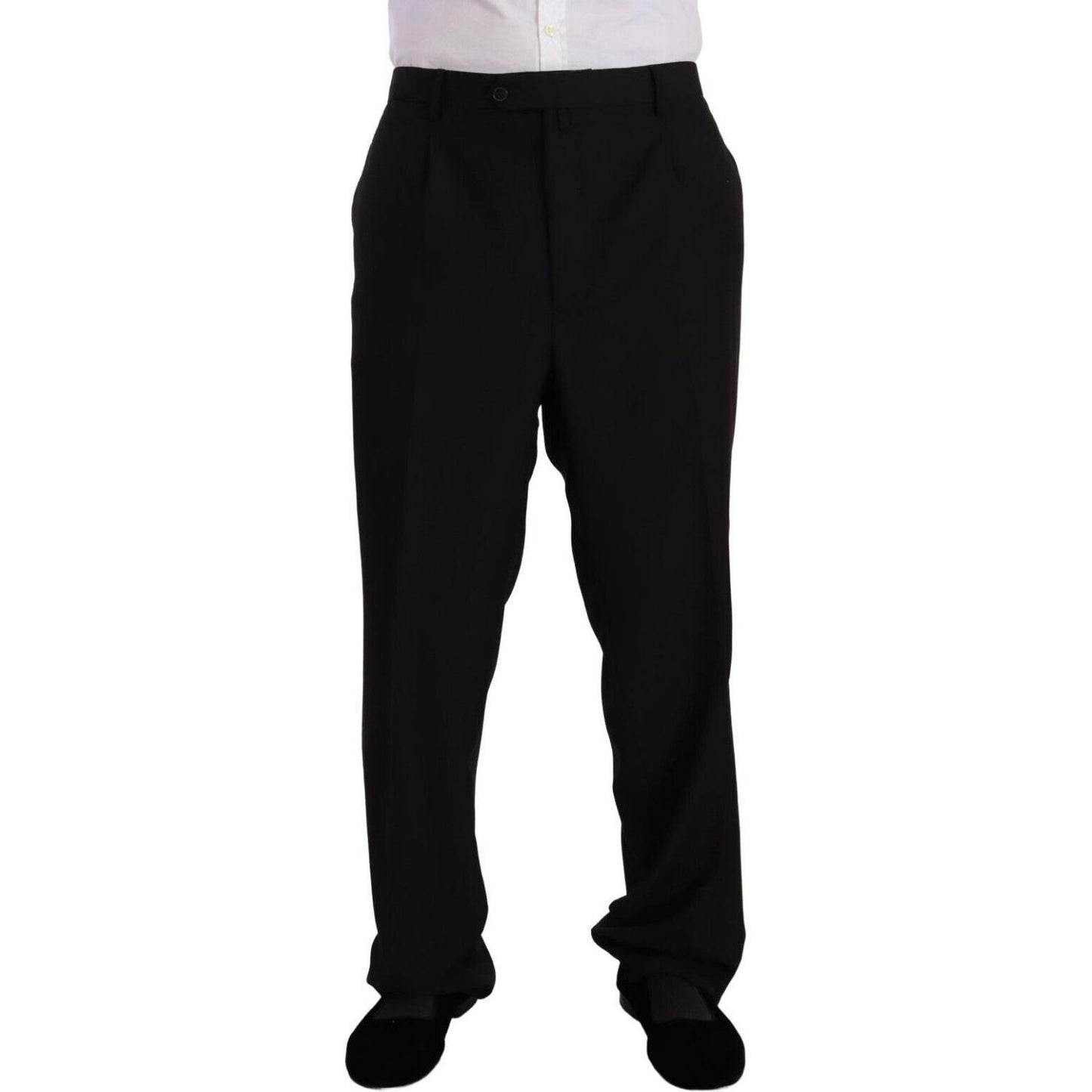 Domenico Tagliente Black Polyester Single Breasted Formal Suit KOS1966 - 55