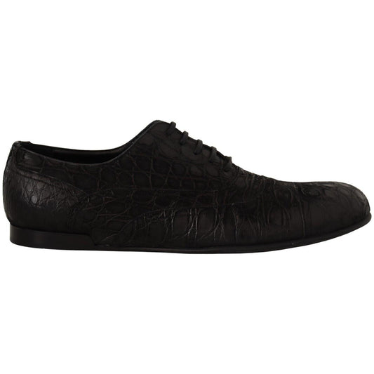 Dolce & Gabbana Black Caiman Leather Mens Oxford Shoes MV4523 - 44