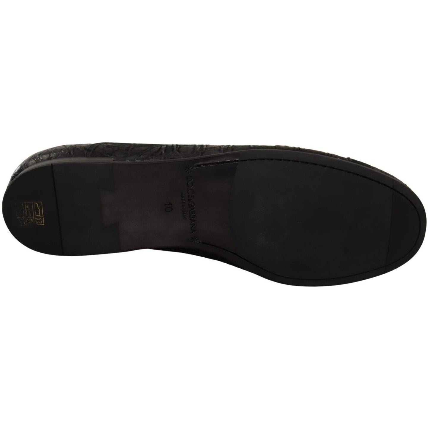 Dolce & Gabbana Black Caiman Leather Mens Oxford Shoes