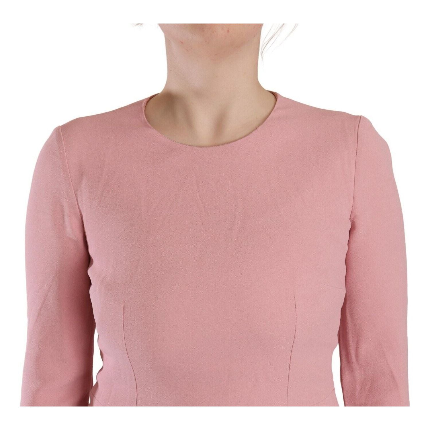 Dolce & Gabbana Pink 3/4 Sleeves Viscose Blend A-line Dress