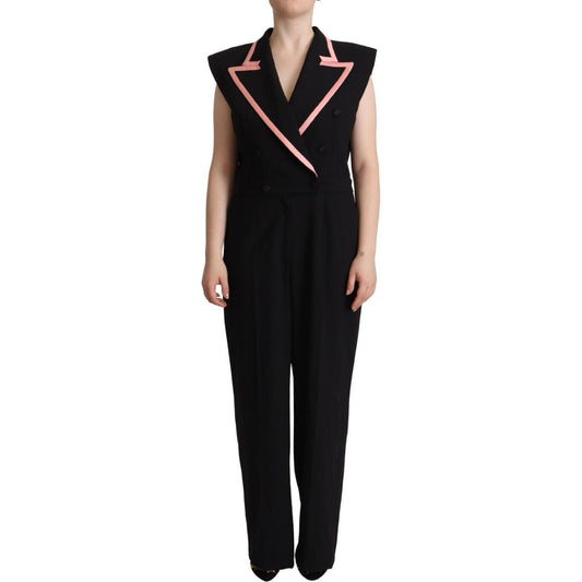 Dolce & Gabbana Black Wool Blend Sleeveless Jumpsuit Dress KOS1935-46