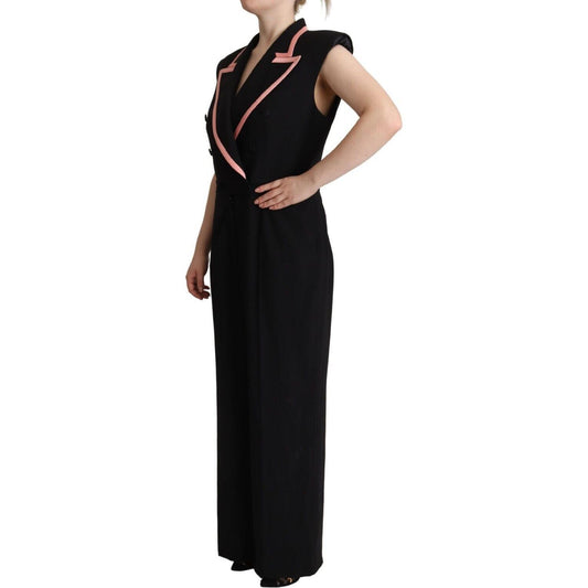 Dolce & Gabbana Black Wool Blend Sleeveless Jumpsuit Dress KOS1935-46