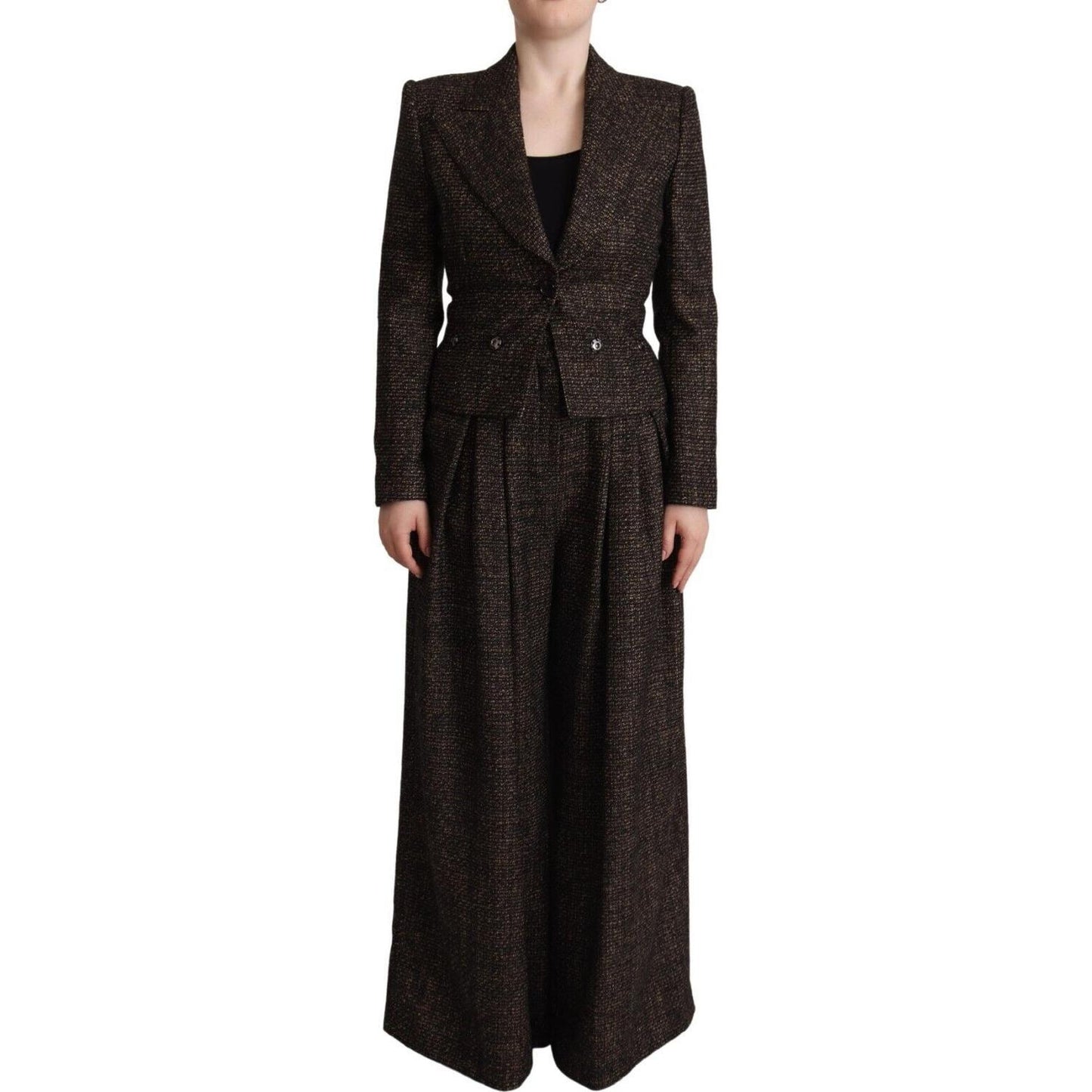 Dolce & Gabbana Dark Brown Wool Single Breasted 2 Pc Jacket Pants