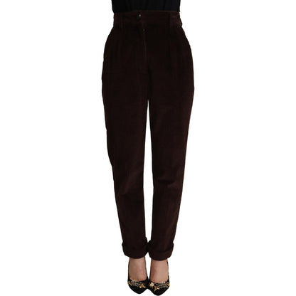 Dolce & Gabbana Bordeaux Corduroy Cotton Trouser Tapered Pants