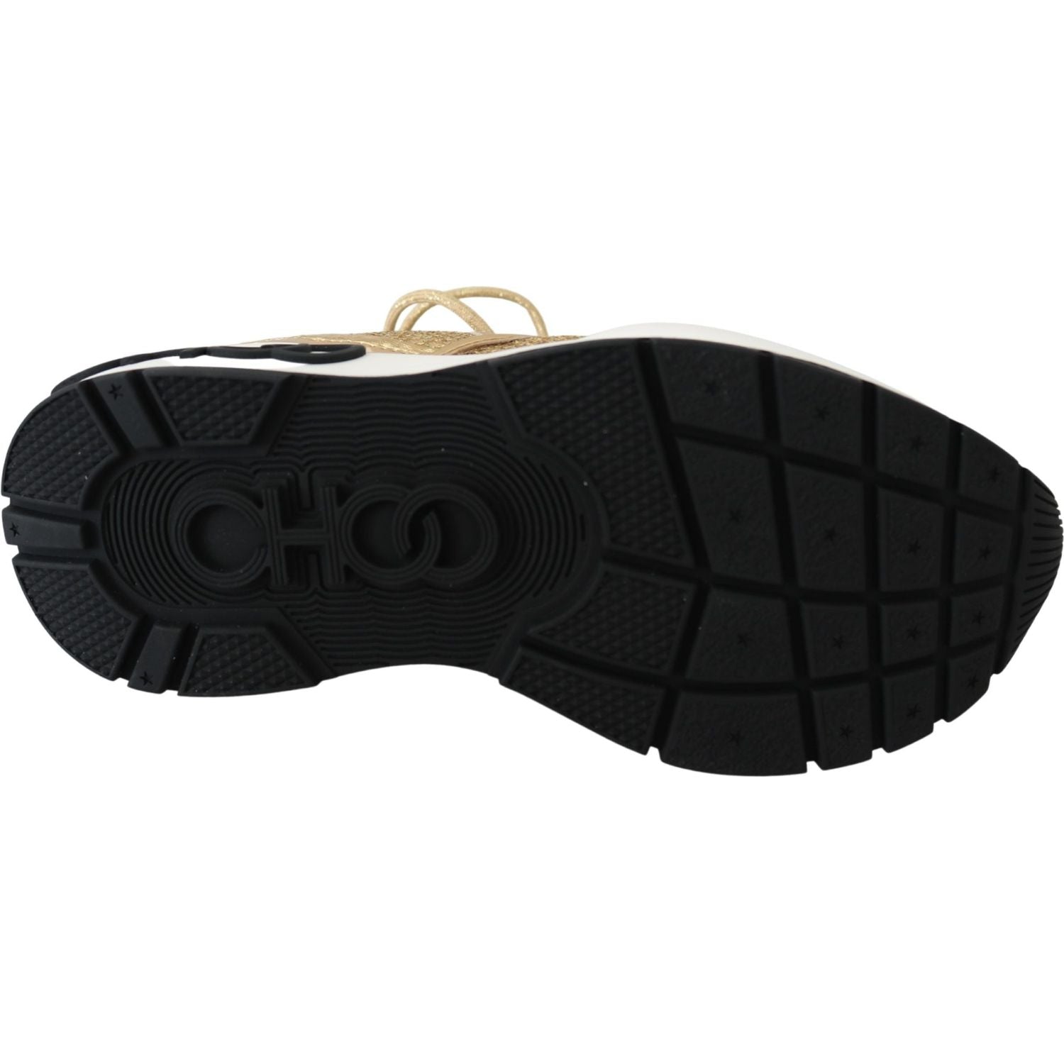 حذاء رياضي من الجلد الشبكي من Jimmy Choo Golden Glamour