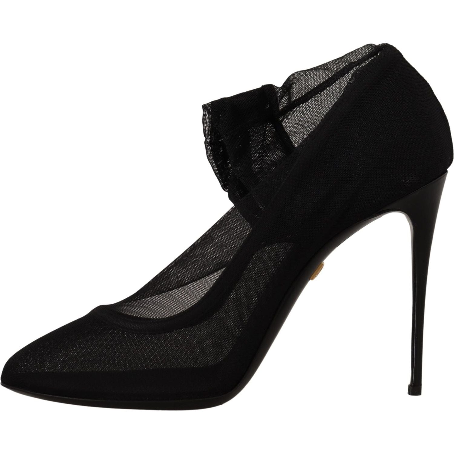 Dolce & Gabbana Black Tulle Stretch Boots Pumps Shoes