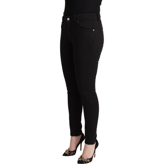 Dolce & Gabbana Black Cotton Mid Waist Denim Slim Fit Jeans PAn73036 - 42