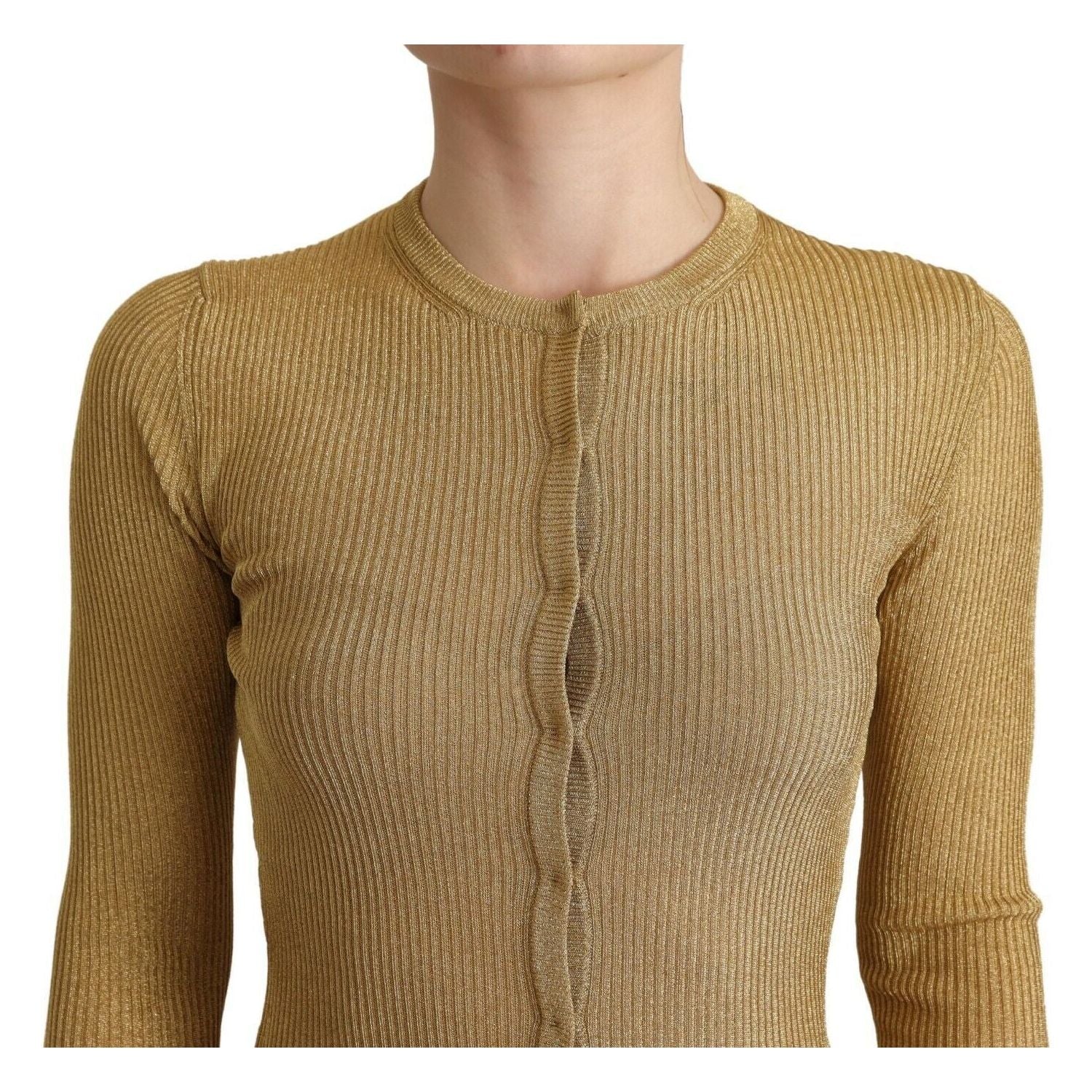 كارديجان ذهبي أنيق مزود بأزرار كبس من دولتشي آند غابانا