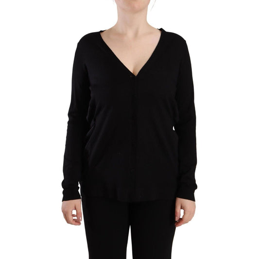 Dolce & Gabbana Black Wool V-neck Long Sleeves Pullover Top TSH7615 - 42