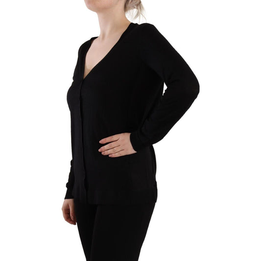 Dolce & Gabbana Black Wool V-neck Long Sleeves Pullover Top TSH7615 - 42