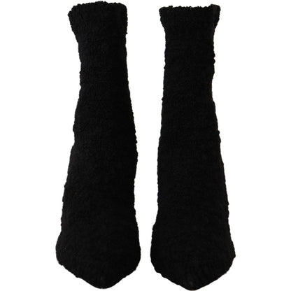 Dolce & Gabbana Black Stiletto Heels Mid Calf Women Boots
