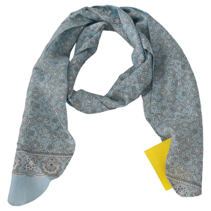 Ermanno Scervino Light Blue Bandana Wrap Shawl Foulard Scarf