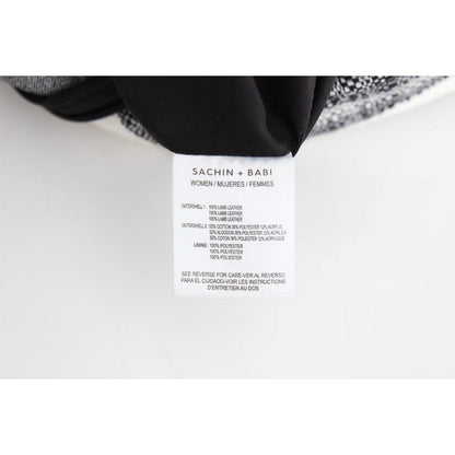 Sachin & Babi Gray Black Liza Leather Straight Pencil