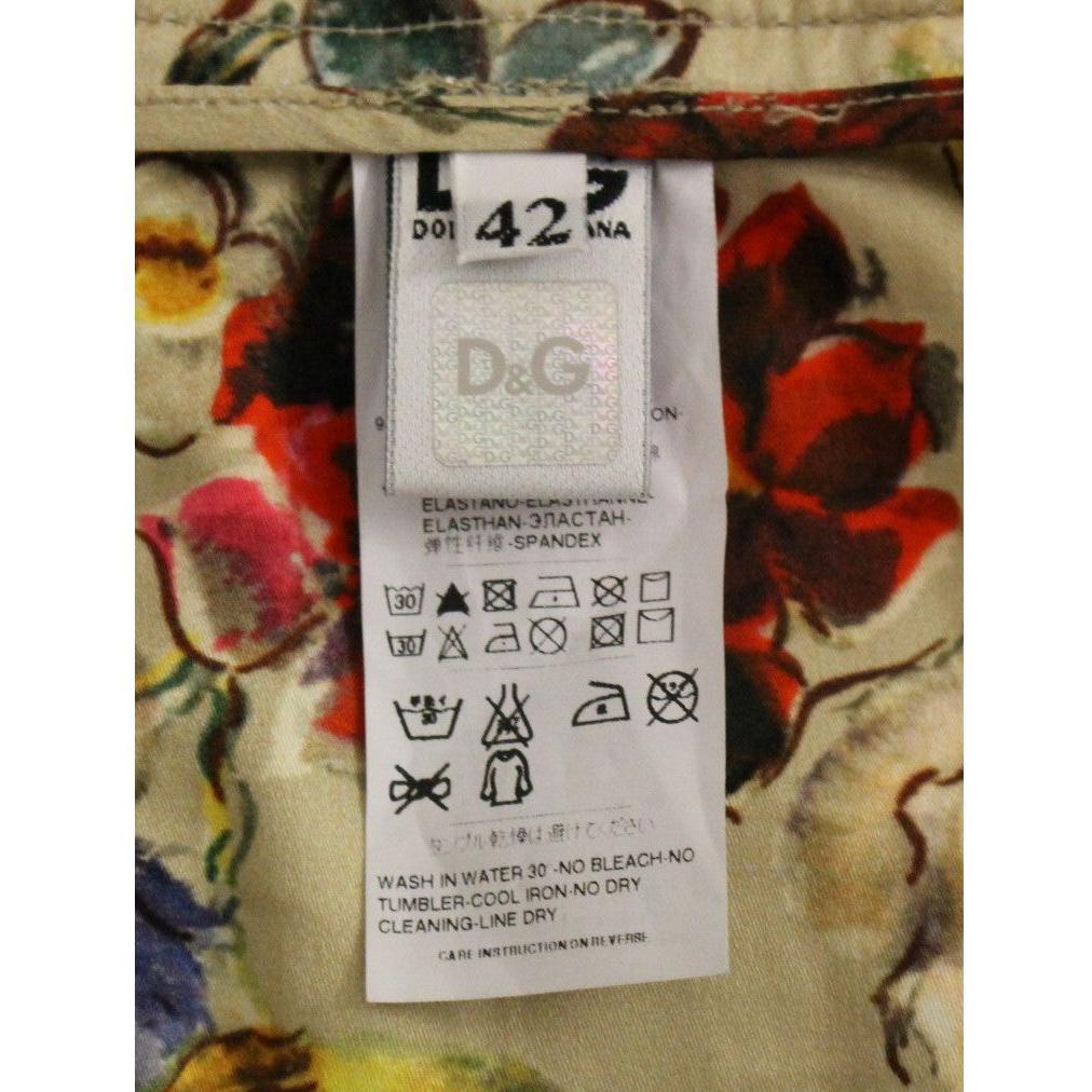 بنطلون قطني أنيق باللون البيج من دولتشي آند غابانا بقصّة عادية