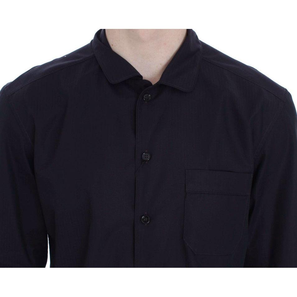 Dolce & Gabbana Purple Striped Cotton Pajama Lounge Shirt