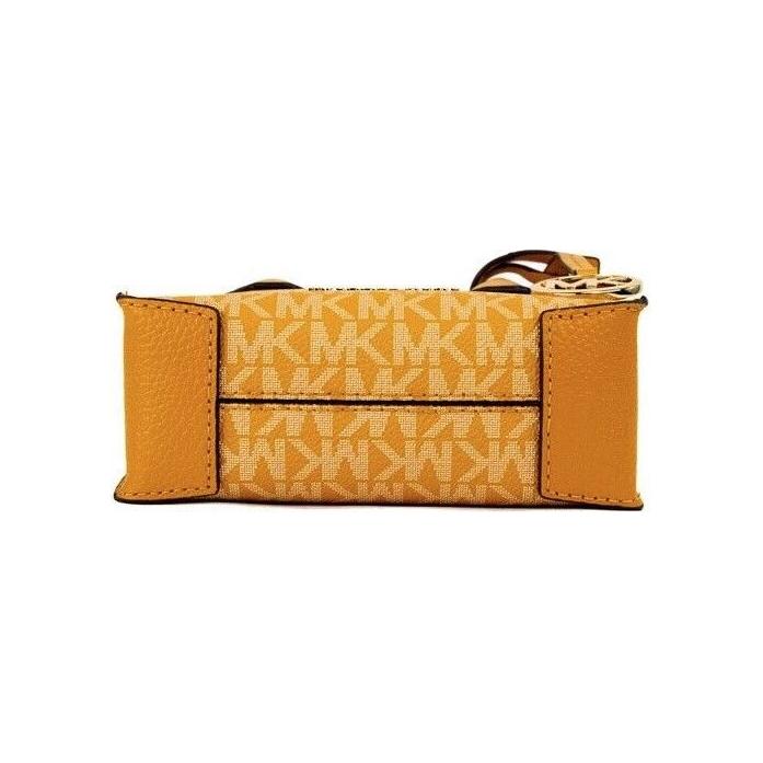 حقيبة تسوق North South من Michael Kors Mercer XS Honeycomb Gold Signature PVC