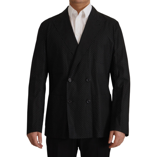 Dolce & Gabbana Black Polka Dotted Cotton Blazer Jacket JKT3401- 56