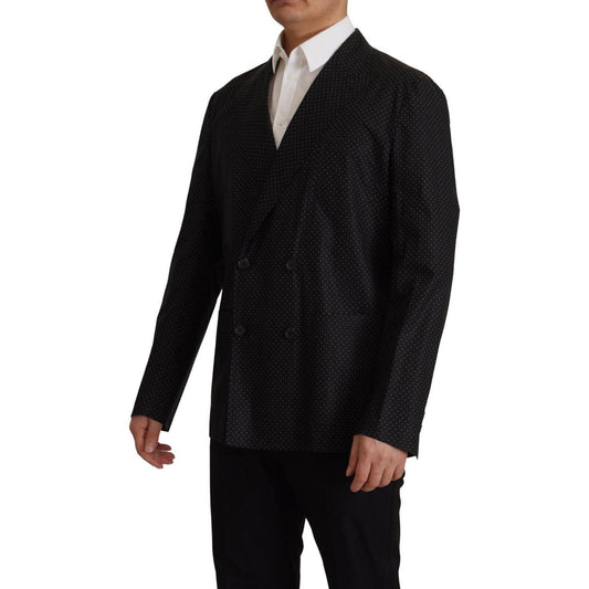 Dolce & Gabbana Black Polka Dotted Cotton Blazer Jacket JKT3401- 56