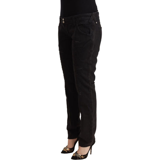 CYCLE Black Cotton Distressed Low Waist Slim Fit Denim Jeans PAN71164 - 31