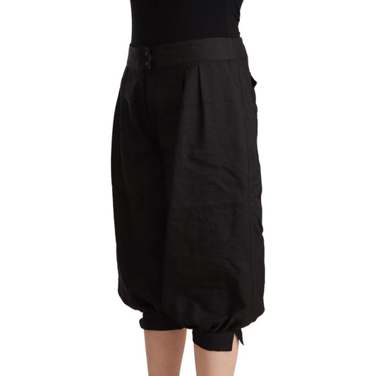 GF Ferre Black Viscose Cropped Harem Pants PAN72128 - 44