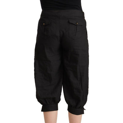 GF Ferre Black Viscose Cropped Harem Pants