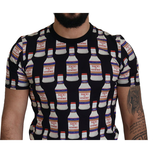 Dolce & Gabbana Black Bacio Di Venere Cotton Crew T-shirt TSH7477- 44
