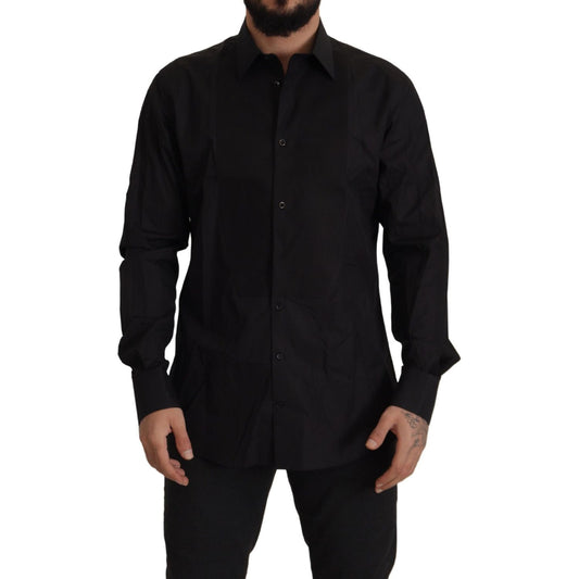 Dolce & Gabbana Black GOLD Slim Fit Tuxedo Dress Shirt TSH82938- 37