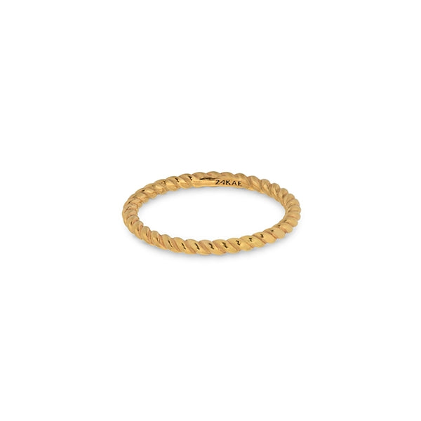 24KAE JEWELS JEWELRY Mod. 12423Y/60 gold twisted ring