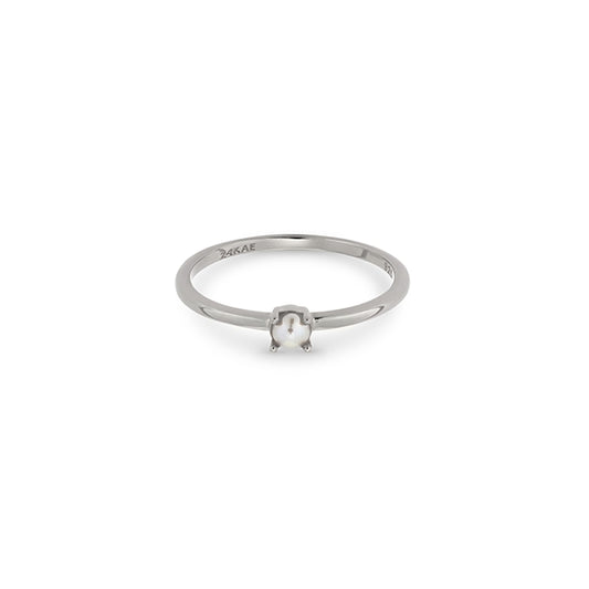 24KAE JEWELS JEWELRY Mod. 12424S/56 - elegant silver ring with a minimalist design and a single gemstone focus.