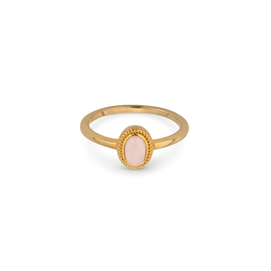 Gold ring with oval gemstone from 24KAE JEWELS JEWELRY Mod. 12429Y/56 collection