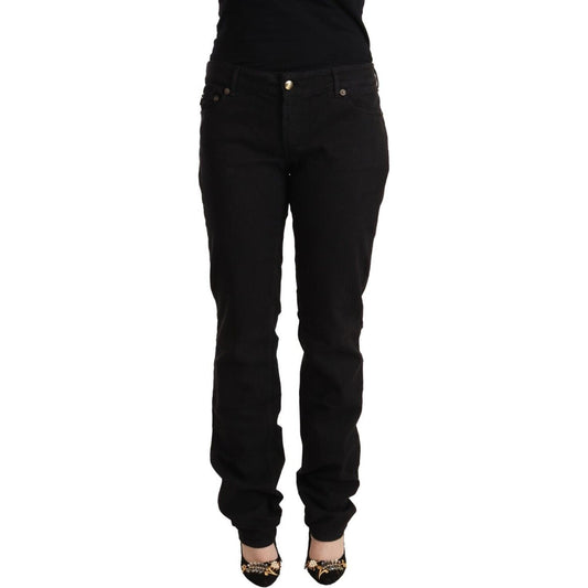 Just Cavalli Black Mid Waist Denim Cotton Skinny Jeans PAN72206 - 36