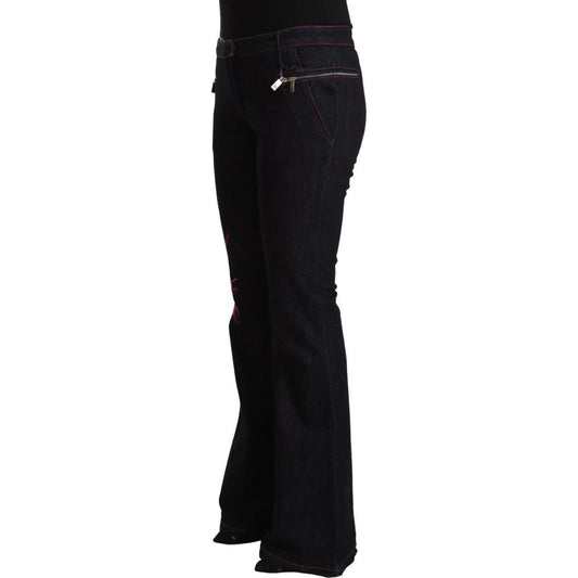 Exte Black Cotton Stretch Mid Waist Cotton Flared Denim Jeans PAN72210 - 42