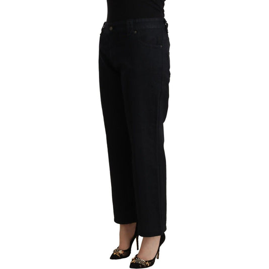 John Galliano Black Cotton Flared Cropped High Waist Denim Jeans PAN72221 - 30