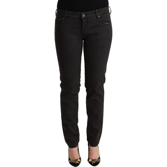 Ermanno Scervino Black Low Waist Skinny Denim Cotton Jeans PAN72069 - 28