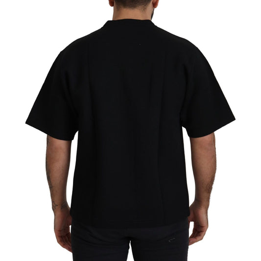 Dolce & Gabbana Black Logo Cotton Crewneck T-shirt TSH83101- 44
