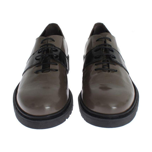 AI_ Gray Brown Leather Laceups Shoes MOM26013-2