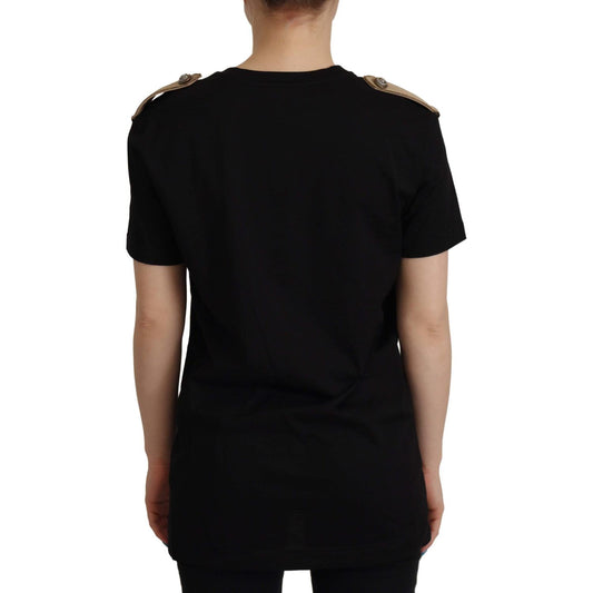 Dolce & Gabbana Black Logo Motive Crewneck Cotton T-shirt TSH7846- 40