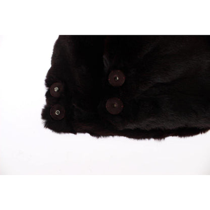 Dolce & Gabbana Purple Weasel Fur Crochet Hood Scarf Hat Hood Scarf