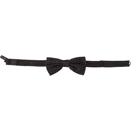 Dolce & Gabbana Gray Polka Dot 100% Silk Neck Papillon Tie FT3591