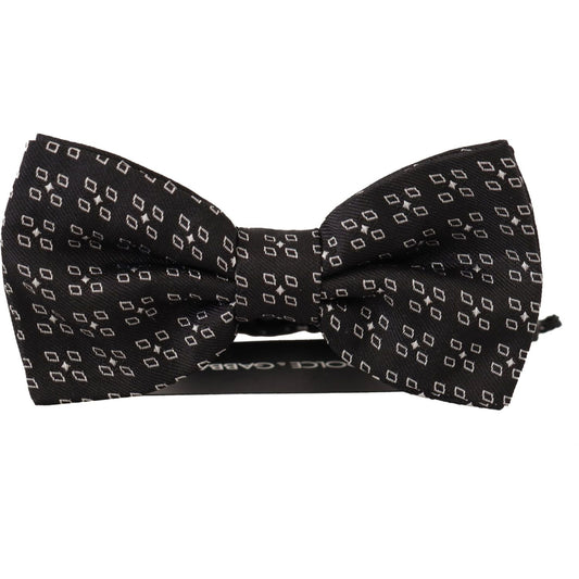 Dolce & Gabbana Black White Polka Dot 100% Silk Neck Papillon Tie FT3596