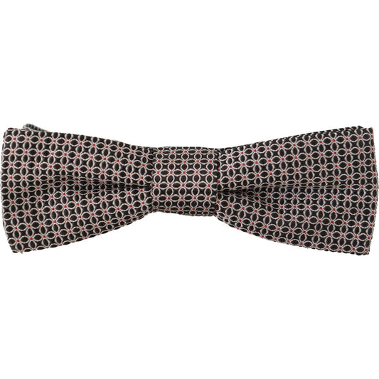 Dolce & Gabbana Black White Flower Pattern Silk Neck Papillon Tie FT3614