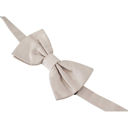 Dolce & Gabbana Gray 100% Silk Adjustable Neck Papillon Tie