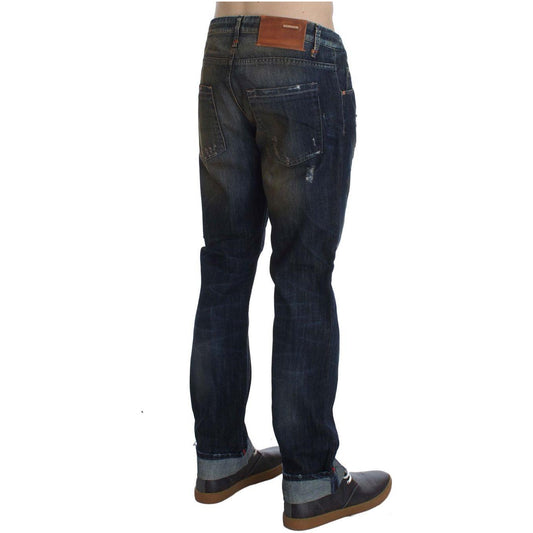 Acht Blue Wash Cotton Regular Straight Fit Jeans SIG30481-1