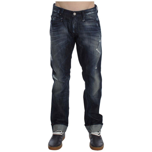 Acht Blue Cotton Regular Straight Fit Jeans SIG30482-1