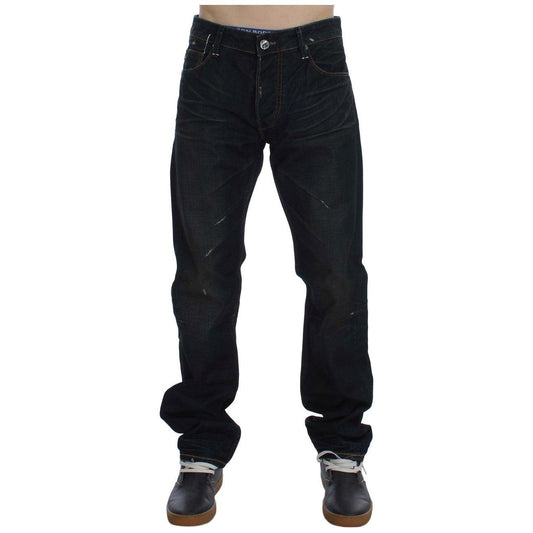 Acht Blue Wash Cotton Denim Straight Fit Jeans SIG30533-1